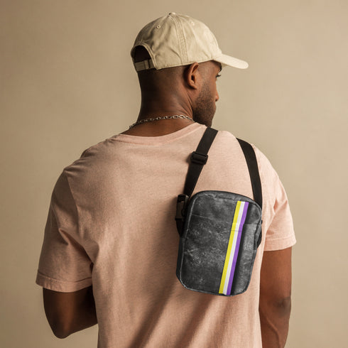 Nonbinary Pride Grunge Stripe Crossbody Bag
